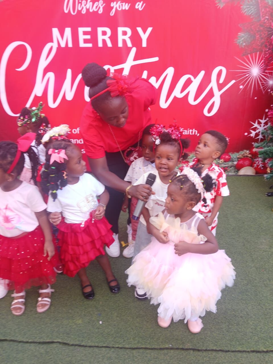 Christmas celebration with pupils and staff
